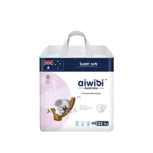 AIWIBI PREMIUM NATURAL NEWBORN DIAPERS 22PCS