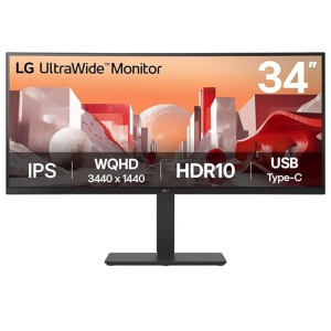 LG 34BA75QE-B 34-INCH ULTRAWIDE QHD CURVED MONITOR WITH USB-C, HDR10, SPEAKERS, AND ETHERNET