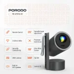 PORODO LUMIO SMART FHD PROJECTOR PDTS17 – FULL HD 1080P, 180 ANSI LUMENS, ANDROID 13, AUTOFOCUS KEYSTONE