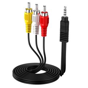 3.5MM TO 3 RCA AV CABLE | COMPOSITE VIDEO & STEREO