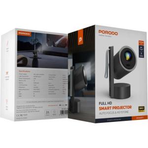 PORODO LUMIO SMART FHD PROJECTOR PDTS17 – FULL HD 1080P, 180 ANSI LUMENS, ANDROID 13, AUTOFOCUS KEYSTONE