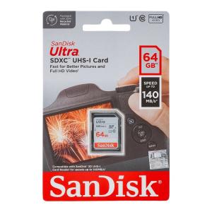SANDISK ULTRA 64GB SDXC UHS-I MEMORY CARD (140 MB/S, C10/U1) FOR FULL HD