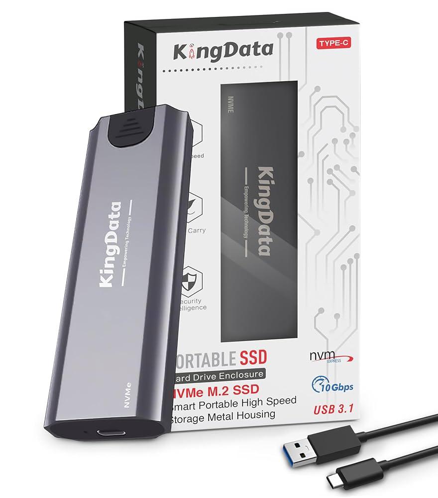 KINGDATA M.2 NVME ENCLOSURE TOOL-FREE 10GBPS M2 SSD ENCLOSURE USB-C TO USB 3.1 ORIGINAL