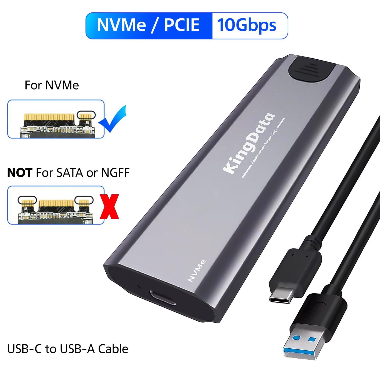 KINGDATA M.2 NVME ENCLOSURE TOOL-FREE 10GBPS M2 SSD ENCLOSURE USB-C TO USB 3.1 ORIGINAL