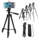 ALUMINUM ALLOY TRIPOD - 3120A STAND HOLDER FOR MOBILE PHONES & CAMERAS | BLACK FINISH, LIGHTWEIGHT