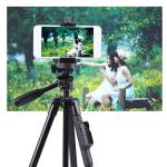 ALUMINUM ALLOY TRIPOD - 3120A STAND HOLDER FOR MOBILE PHONES & CAMERAS | BLACK FINISH, LIGHTWEIGHT