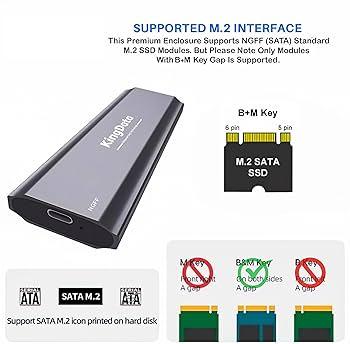 KINGDATA M.2 NVME ENCLOSURE TOOL-FREE 10GBPS M2 SSD ENCLOSURE USB-C TO USB 3.1 ORIGINAL