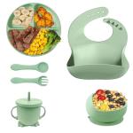 6PIECE BABY FEEDING SET WITH SUCTION-BPA FREE SILICON