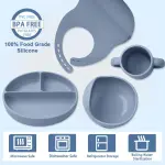 6PIECE BABY FEEDING SET WITH SUCTION-BPA FREE SILICON