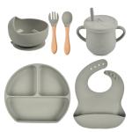 6PIECE BABY FEEDING SET WITH SUCTION-BPA FREE SILICON