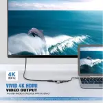 HAYSENSER USB C HUB MULTIPORT ADAPTER – 7-IN-1 PORTABLE USB C ADAPTER WITH 4K HDMI OUTPUT,