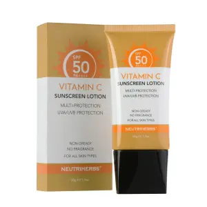 NEUTRIHERBS SPF 50 SUNSCREEN LOTION WITH VITAMIN E & C - Water Resistant, Multi-Protection