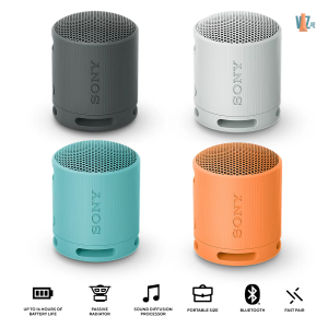 SONY SRS-XB100 WIRELESS SPEAKER — IP67, 16-HOUR BATTERY BLACK / LIGHT GREY / BLUE