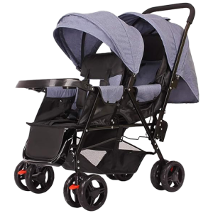 FRONT AND BACK DOUBLE PUSHCHAIR STROLLER
